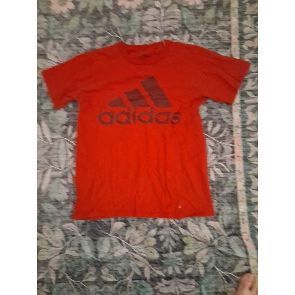 adidas THE GO-TO TEE Red Crew Neck Men's Short Sleeve T-Shirt S Cotton